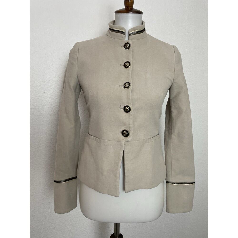 Zara Basic Collection Jacket Blazer Military Sing… - image 1